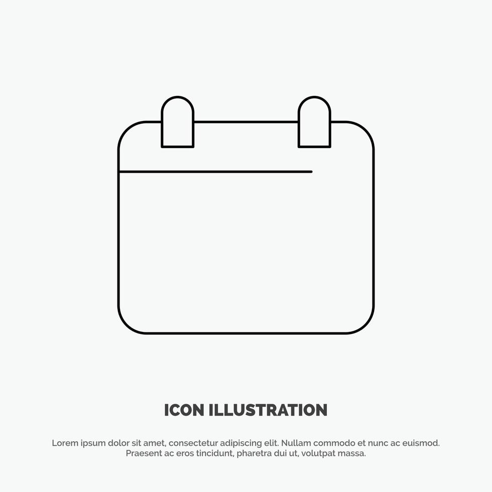 Calendar Day Date Year Line Icon Vector