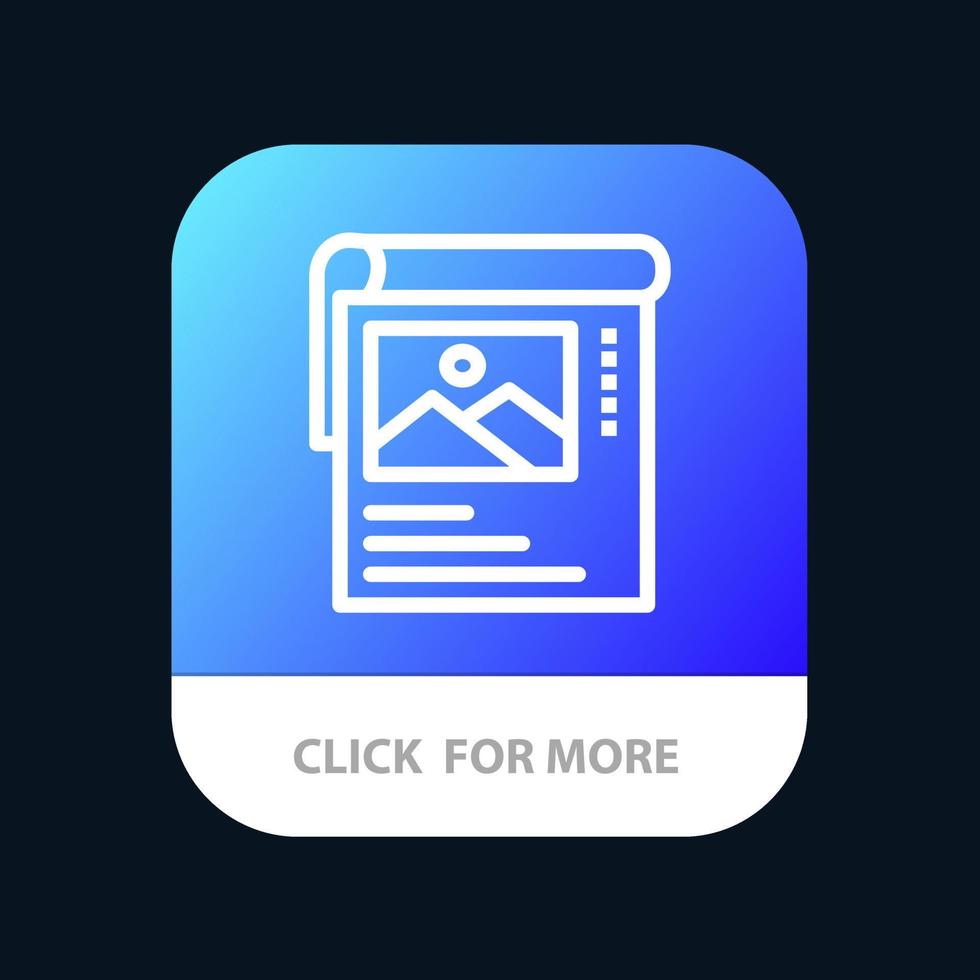 Wallpaper Poster Brochure Mobile App Button Android and IOS Line Version vector