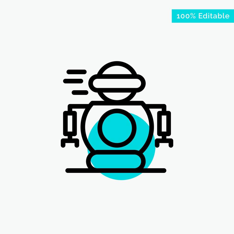 Human Technology Robotic Robot turquoise highlight circle point Vector icon