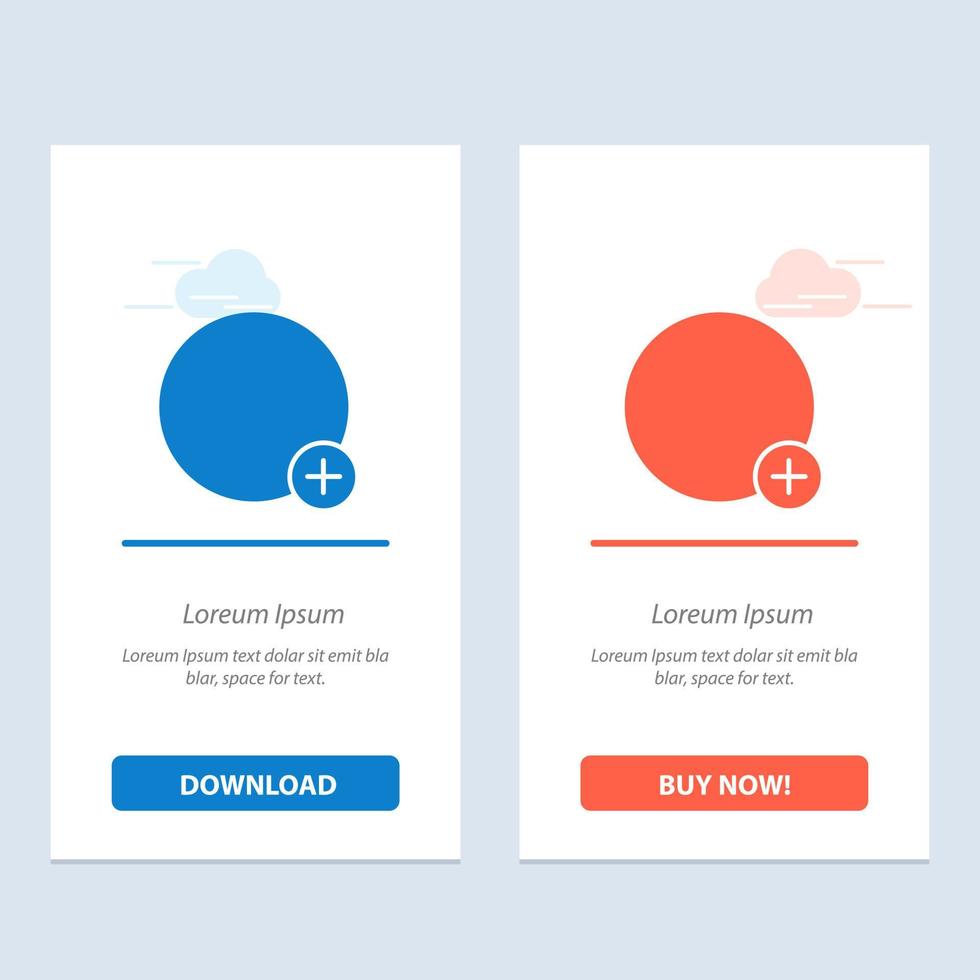 Basic Plus Sign Ui  Blue and Red Download and Buy Now web Widget Card Template vector