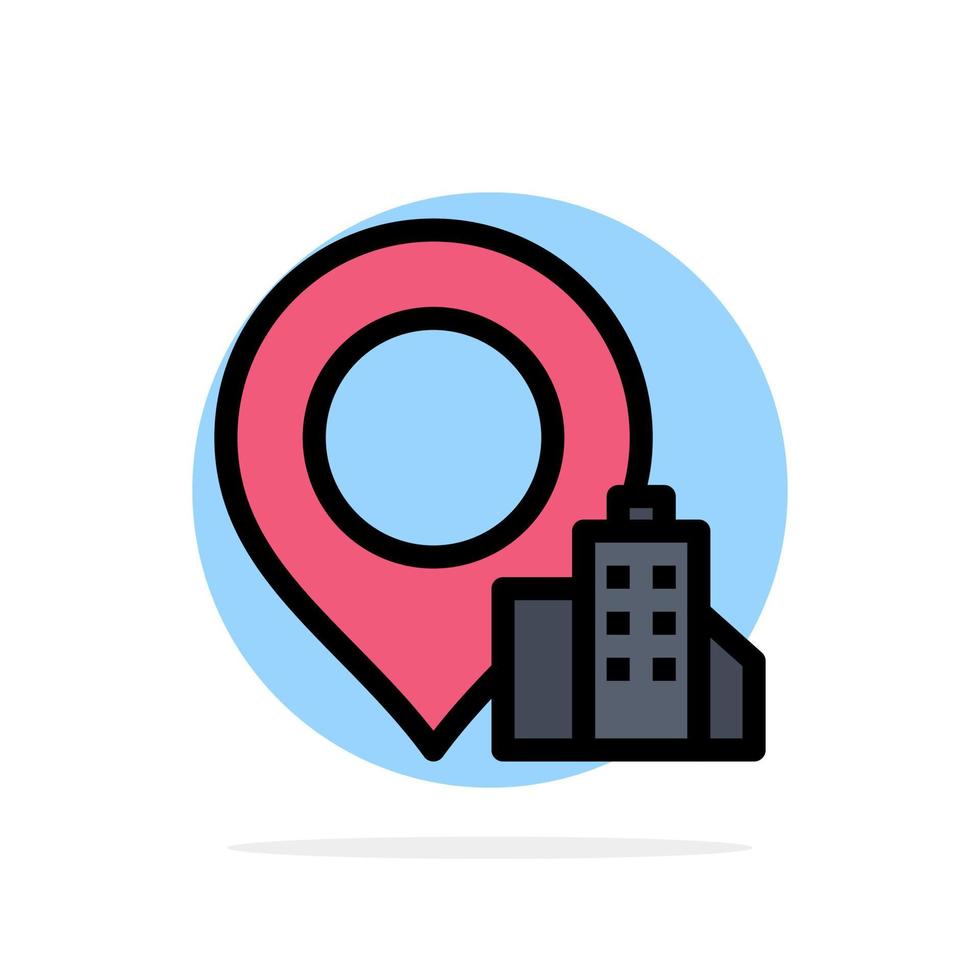 Location Building Hotel Abstract Circle Background Flat color Icon vector