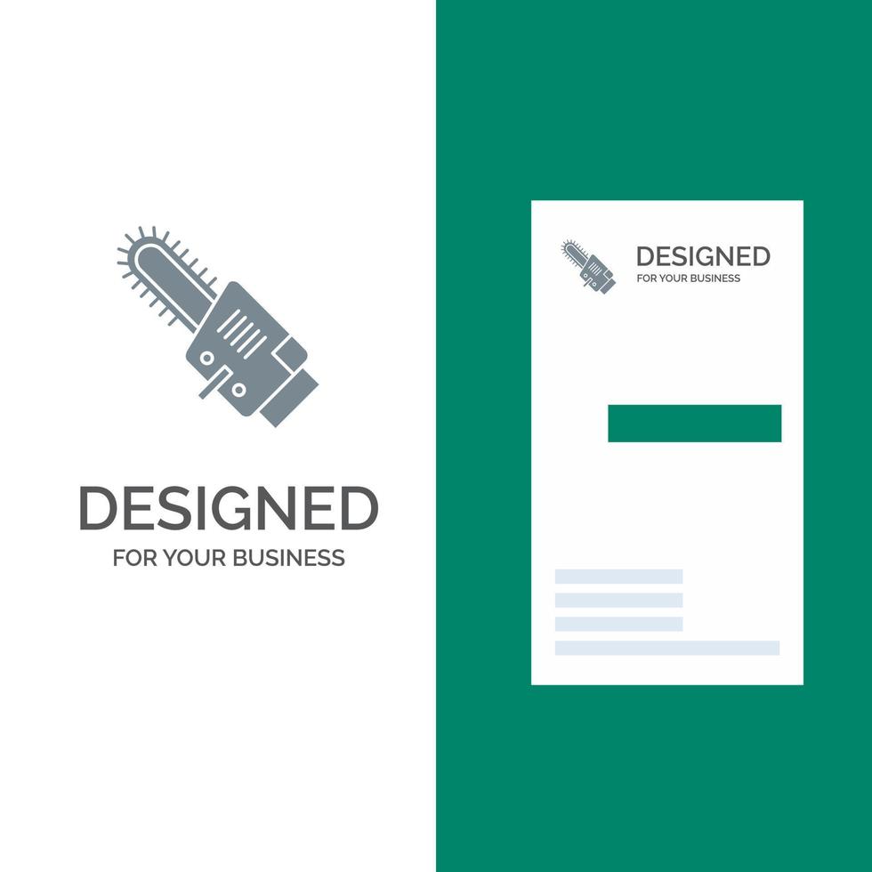 Saw Circular Blade Cordless Grey Logo Design and Business Card Template vector