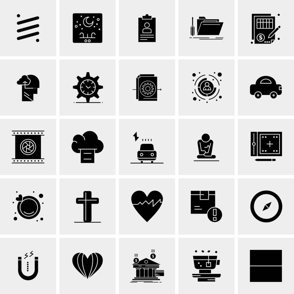 25 iconos de negocios universales vector ilustración de icono creativo para usar en proyectos relacionados con la web y dispositivos móviles