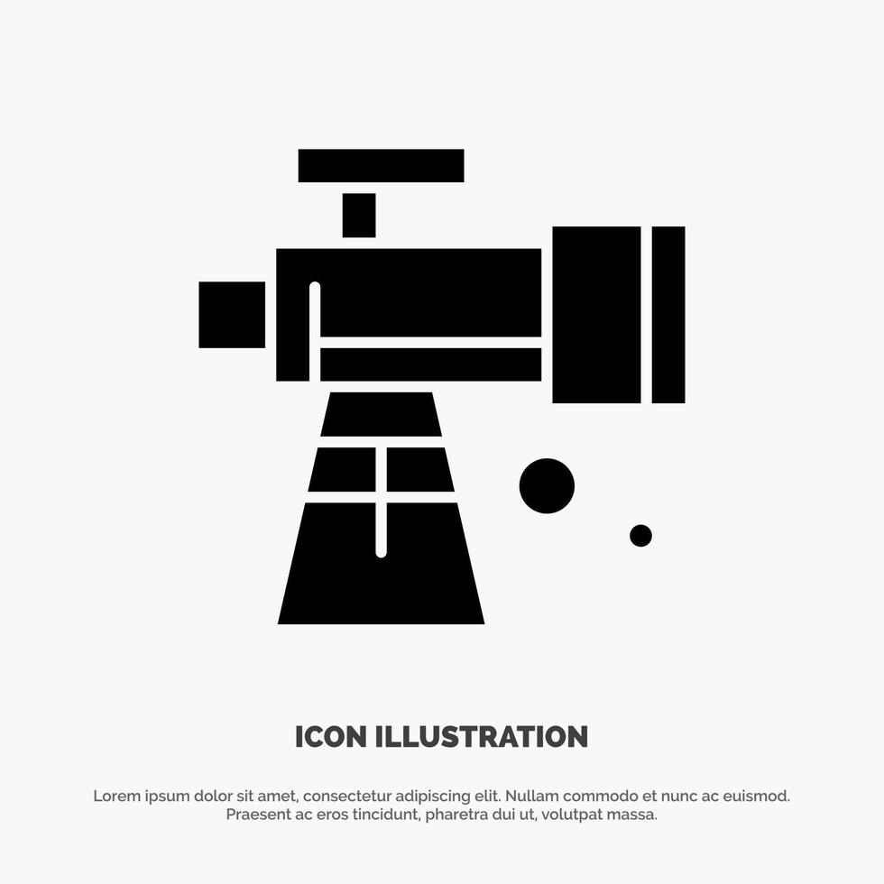 Astronomy Scope Space Telescope solid Glyph Icon vector