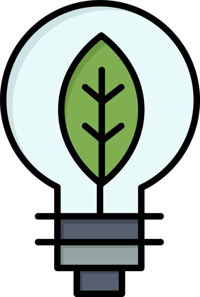 Nature Of Power Bulb  Flat Color Icon Vector icon banner Template