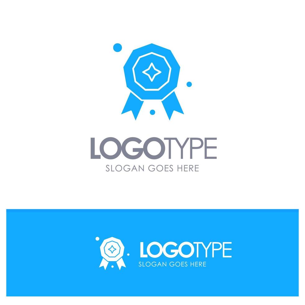 premio estrella premio azul sólido logotipo con lugar para eslogan vector