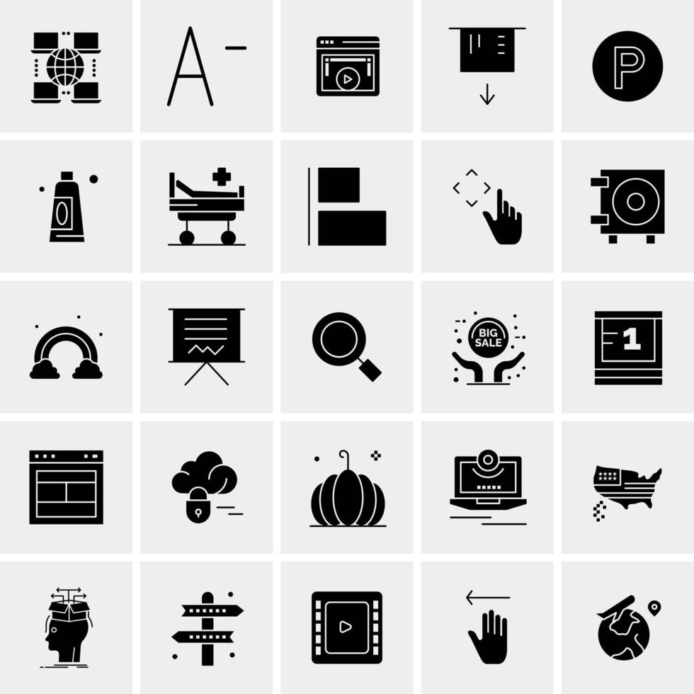 25 iconos de negocios universales vector ilustración de icono creativo para usar en proyectos relacionados con la web y dispositivos móviles