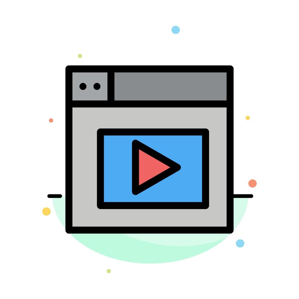 Web Design Video Abstract Flat Color Icon Template vector