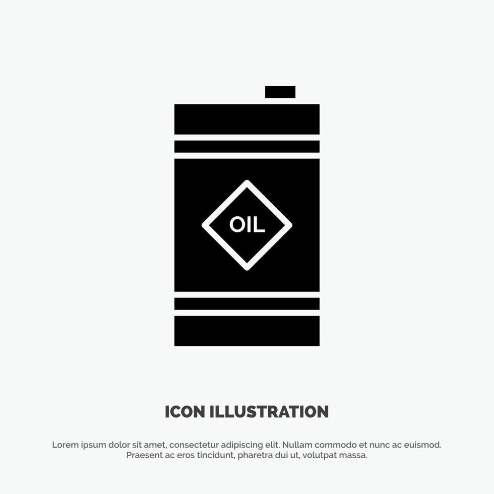 Barrel Oil Oil Barrel Toxic solid Glyph Icon vector