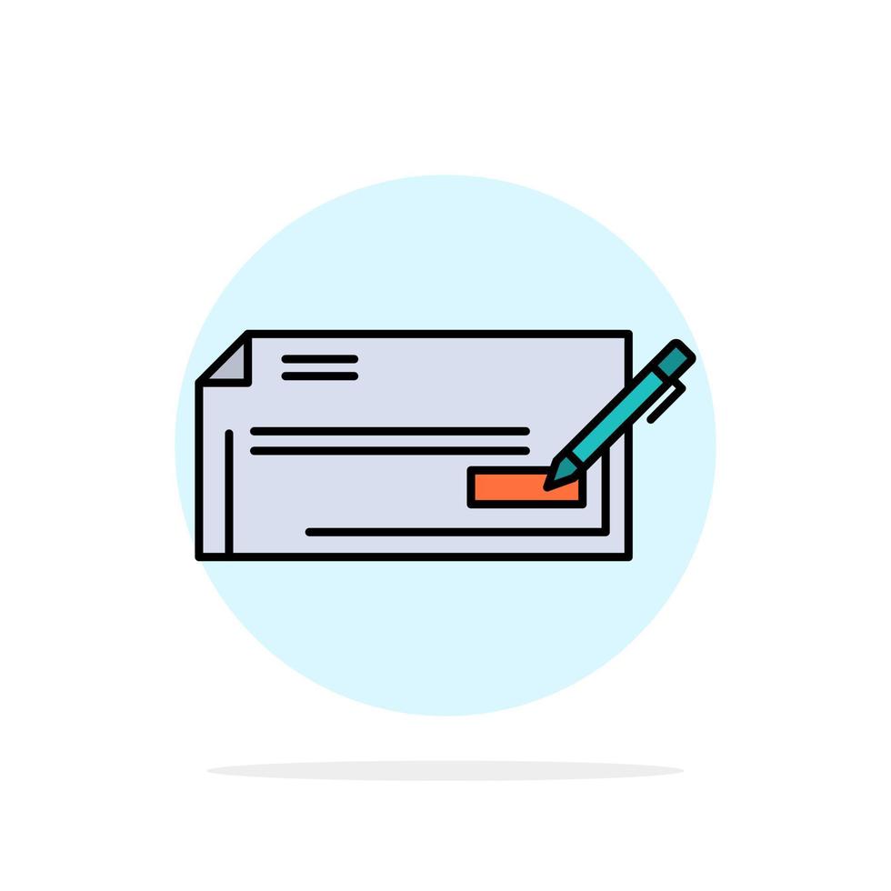 cheque banco cheque bancario negocios finanzas dinero círculo abstracto fondo color plano icono vector