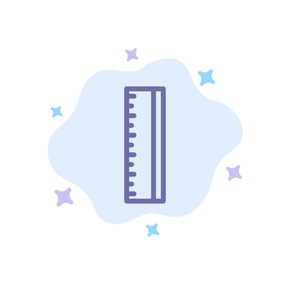 Education Ruler School Blue Icon on Abstract Cloud Background vector