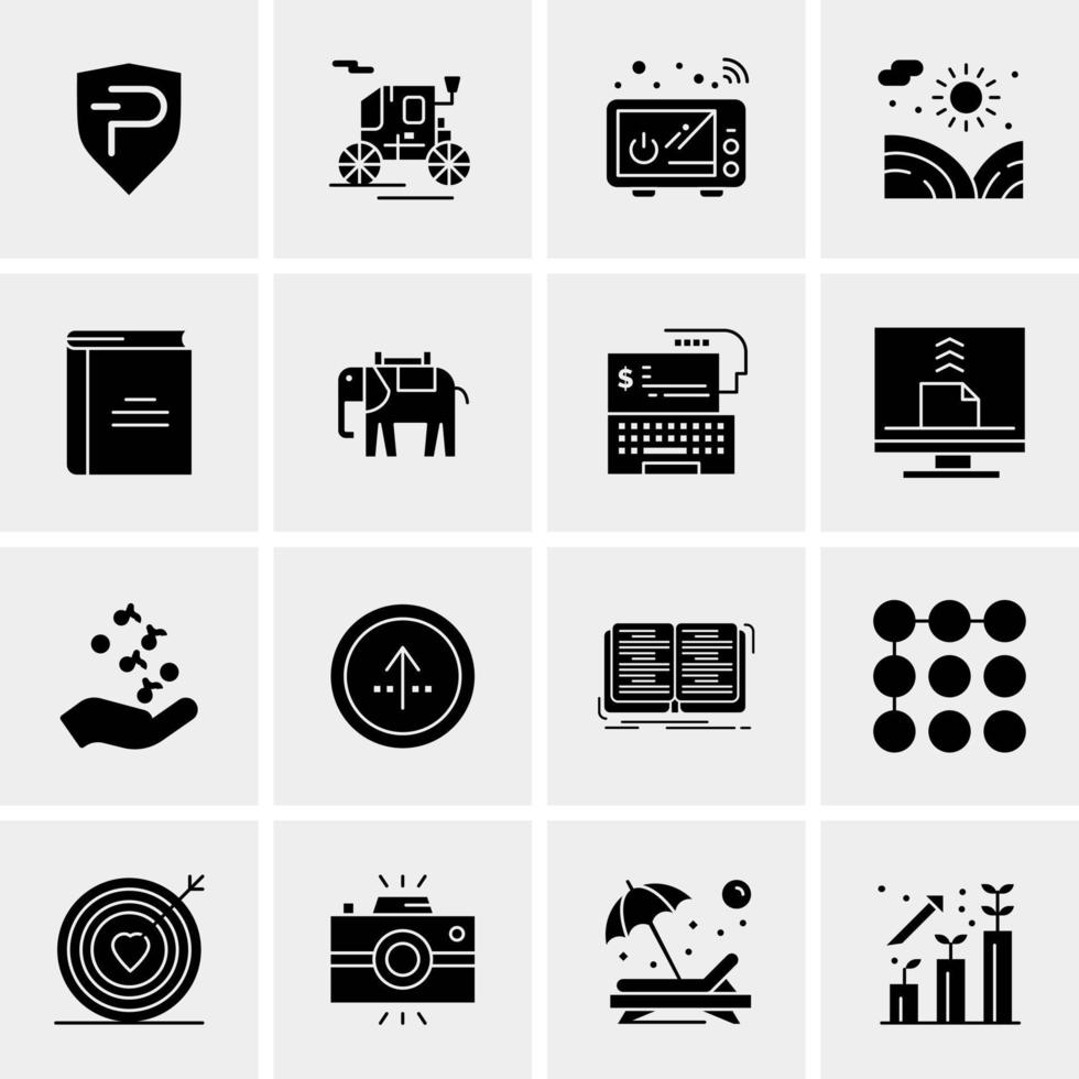 16 iconos de negocios universales vector ilustración de icono creativo para usar en proyectos relacionados con la web y dispositivos móviles