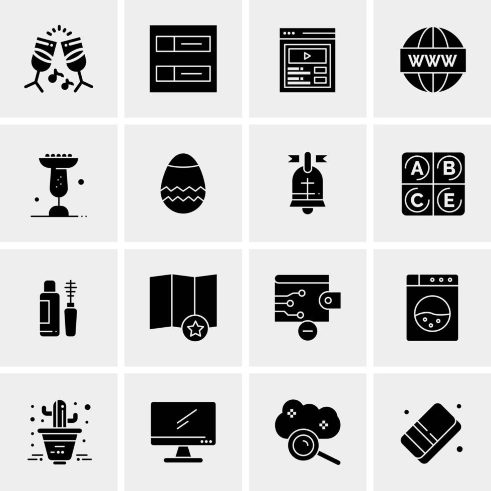 16 iconos de negocios universales vector ilustración de icono creativo para usar en proyectos relacionados con la web y dispositivos móviles