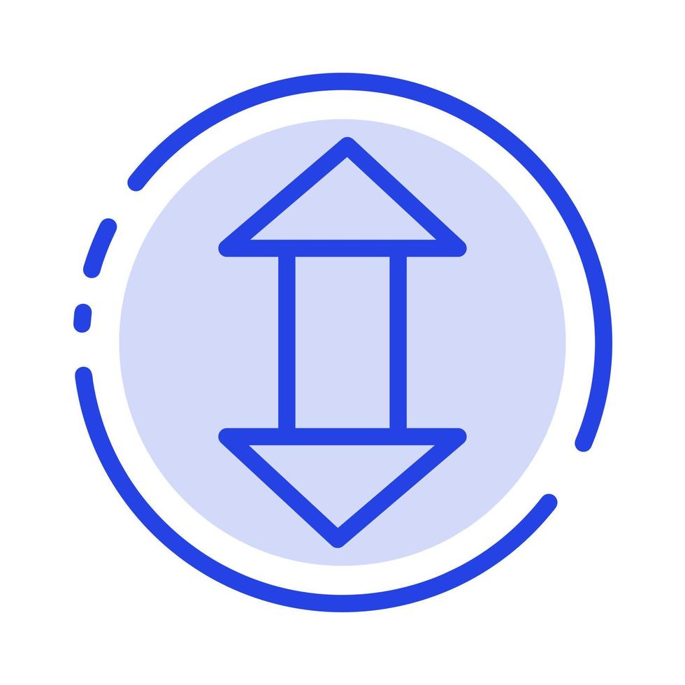 Arrow Arrows Up Down Blue Dotted Line Line Icon vector