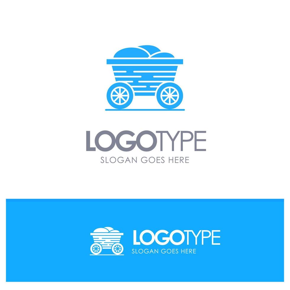 Trolley Cart Food Bangladesh Blue Solid Logo with place for tagline vector