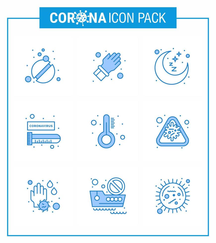 9 azul corona virus pandemia vector ilustraciones medicina virus luna tubo de ensayo sangre viral coronavirus 2019nov enfermedad vector elementos de diseño