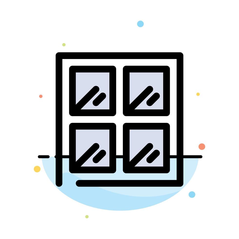 Window Construction Building Abstract Flat Color Icon Template vector