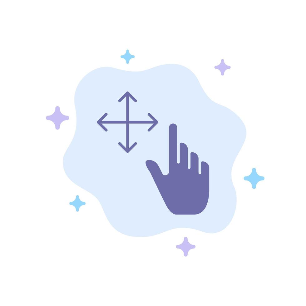 Finger Gesture Hold Blue Icon on Abstract Cloud Background vector