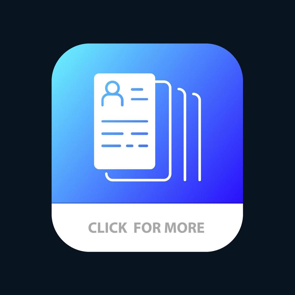 Document Find Job Search Mobile App Button Android and IOS Glyph Version vector