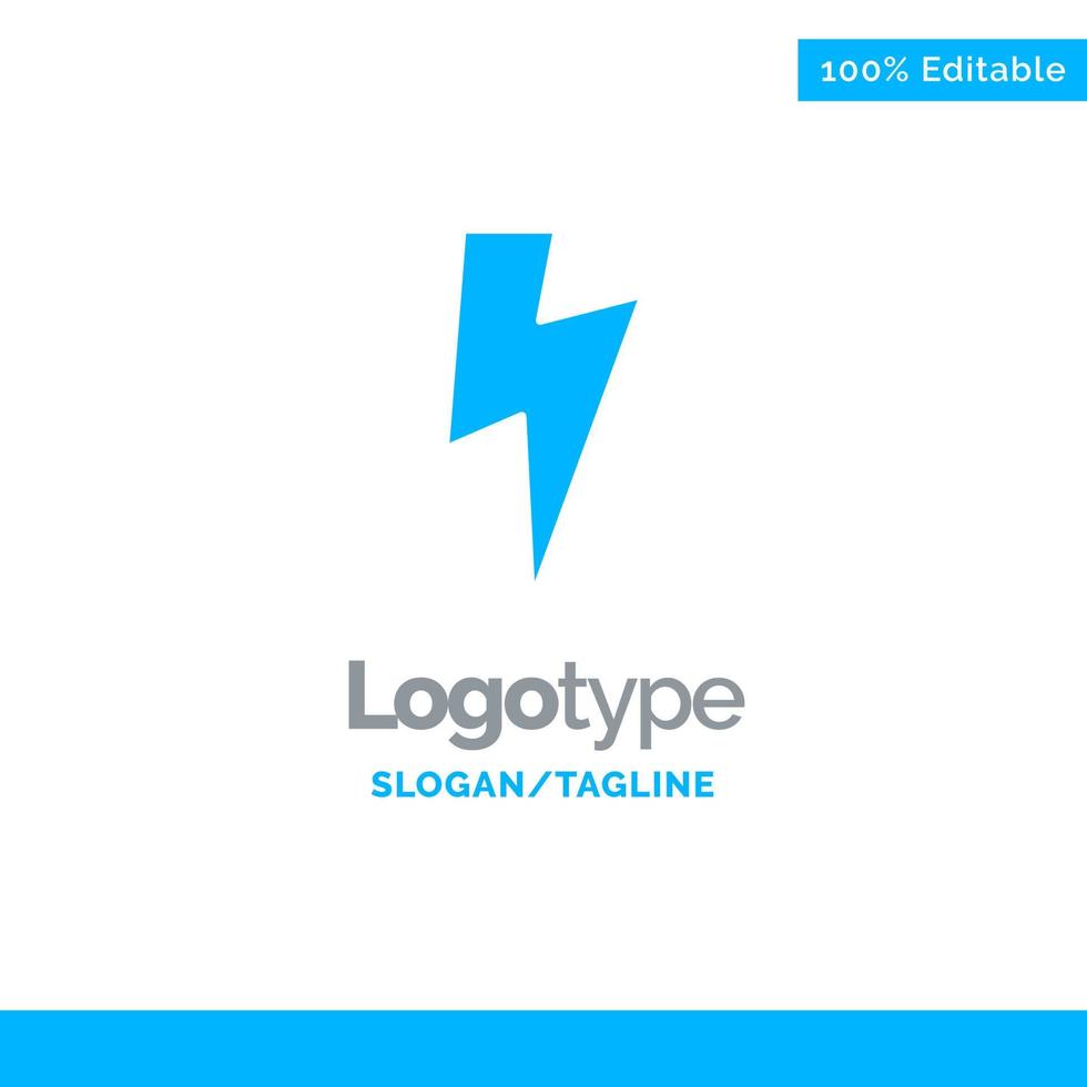 power basic ui blue solid logo template lugar para el eslogan vector