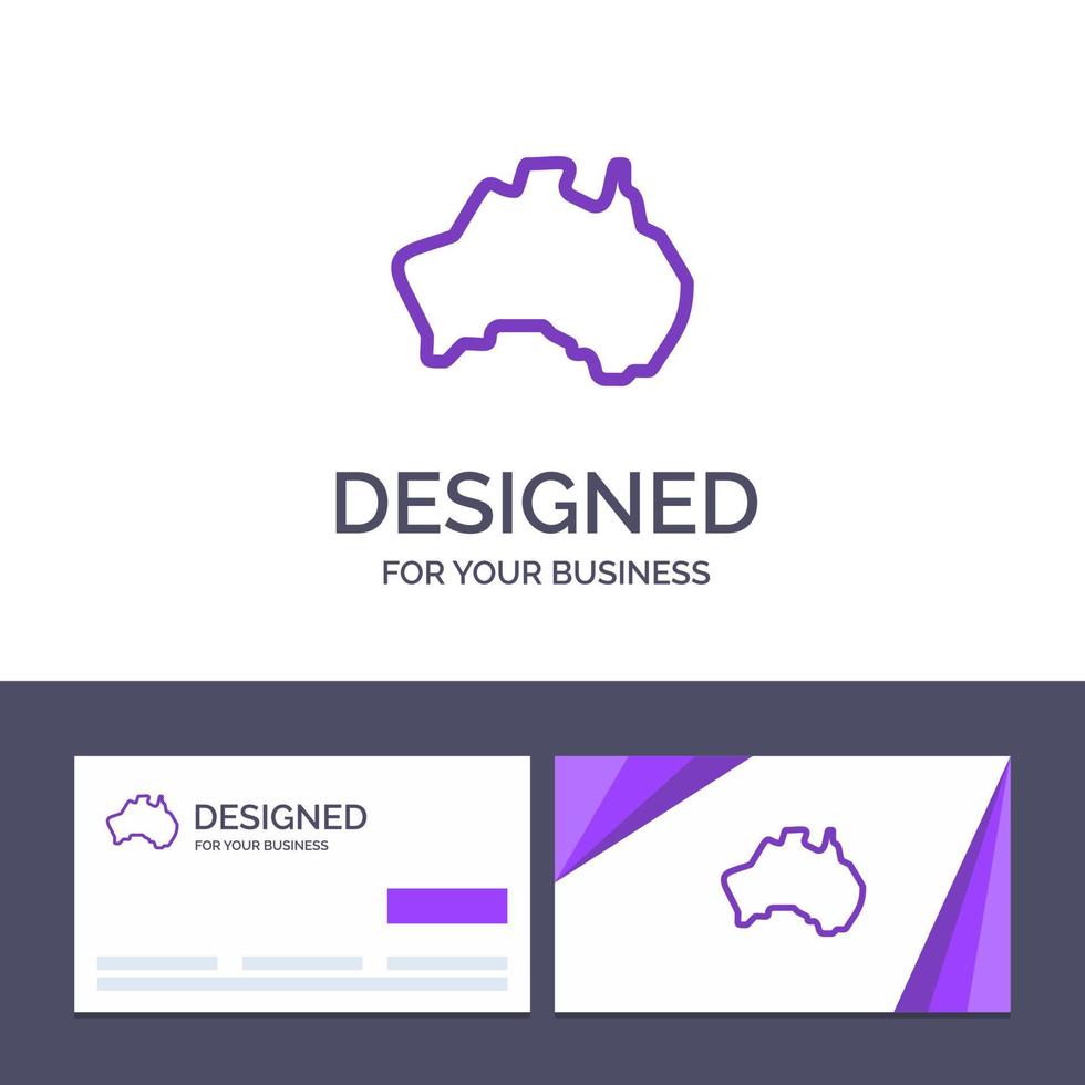 Creative Business Card and Logo template Australian Country Location Map Travel Vector Illustration