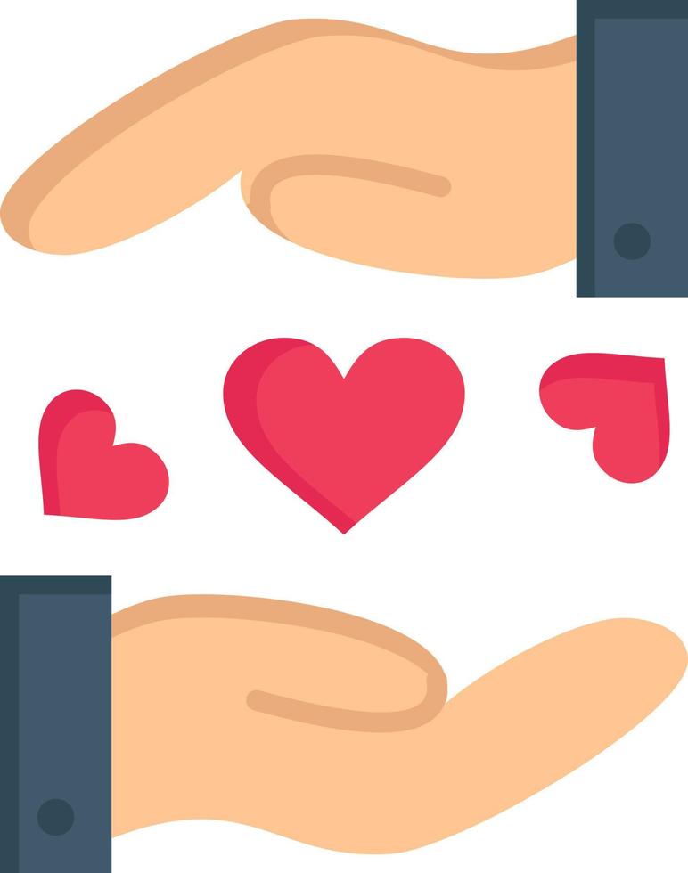 Love Sharing Heart Wedding  Flat Color Icon Vector icon banner Template