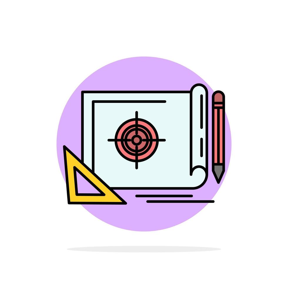 archivo de logros objetivo de archivo objetivo de marketing icono de color plano de fondo de círculo abstracto vector