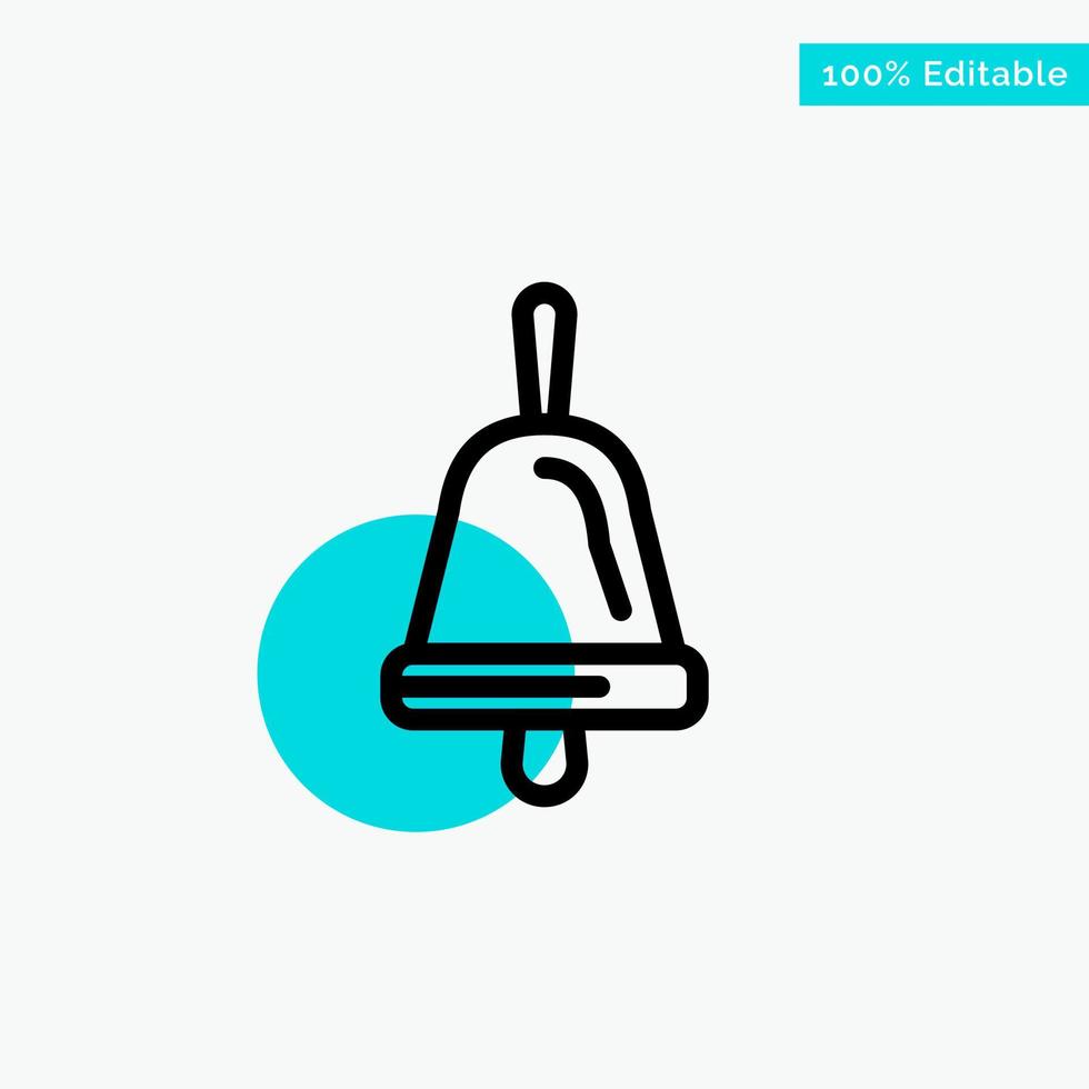Bell Education School turquoise highlight circle point Vector icon