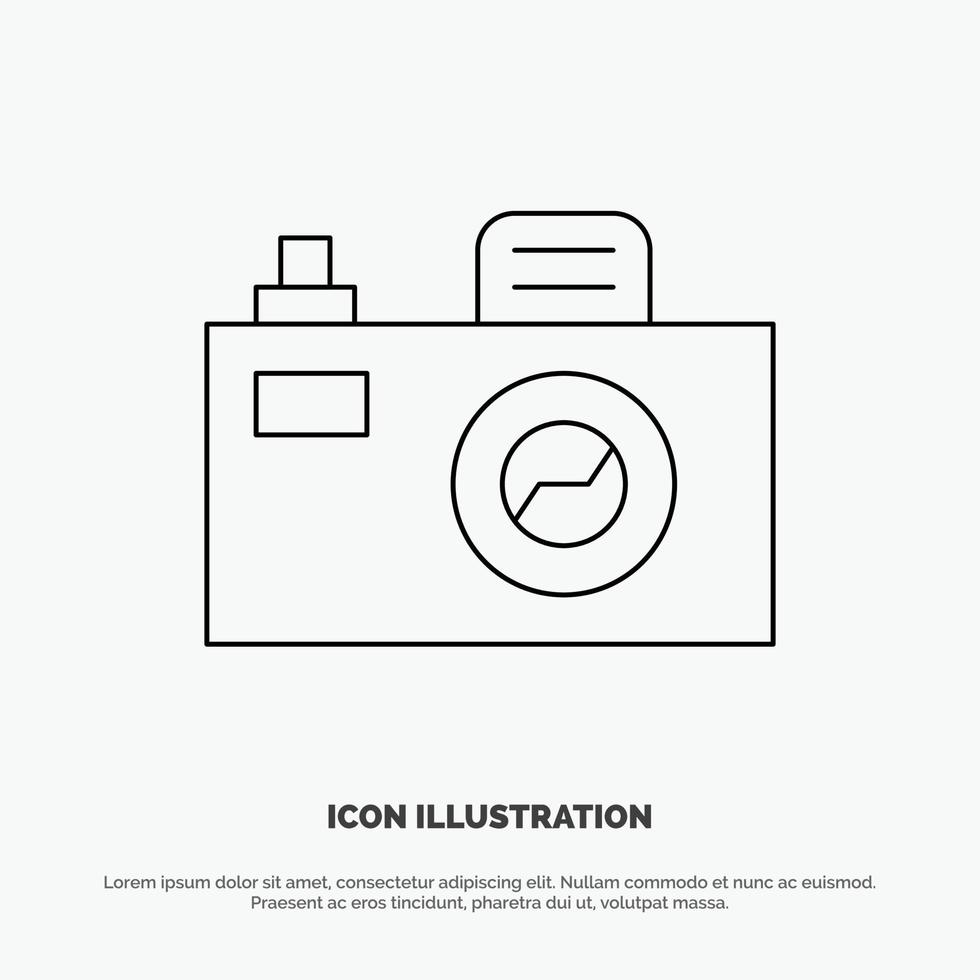 vector de icono de línea de diseño de imagen de cámara