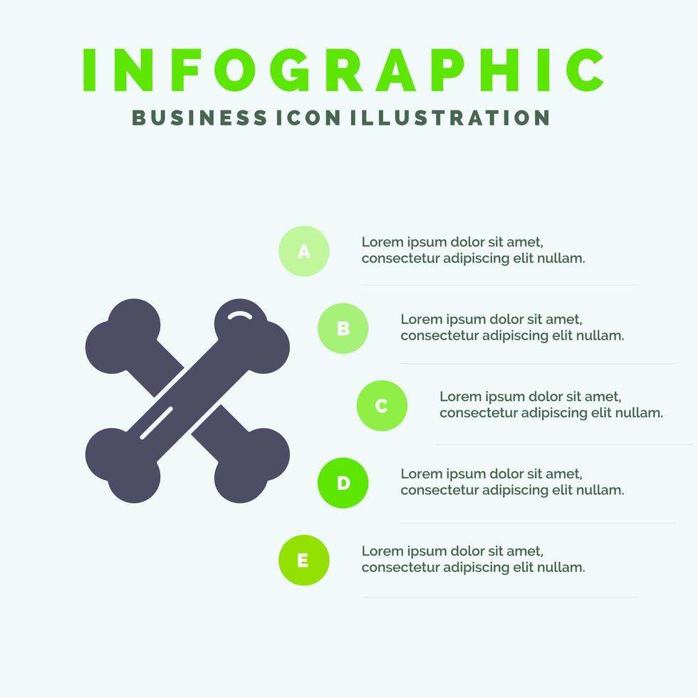 salud ósea calcio huesos sanos reumatismo sólido icono infografía 5 pasos presentación antecedentes vector