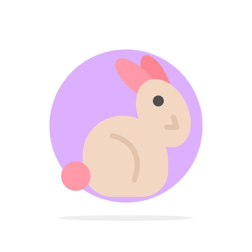 conejito conejo de pascua icono de color plano de fondo de círculo abstracto vector