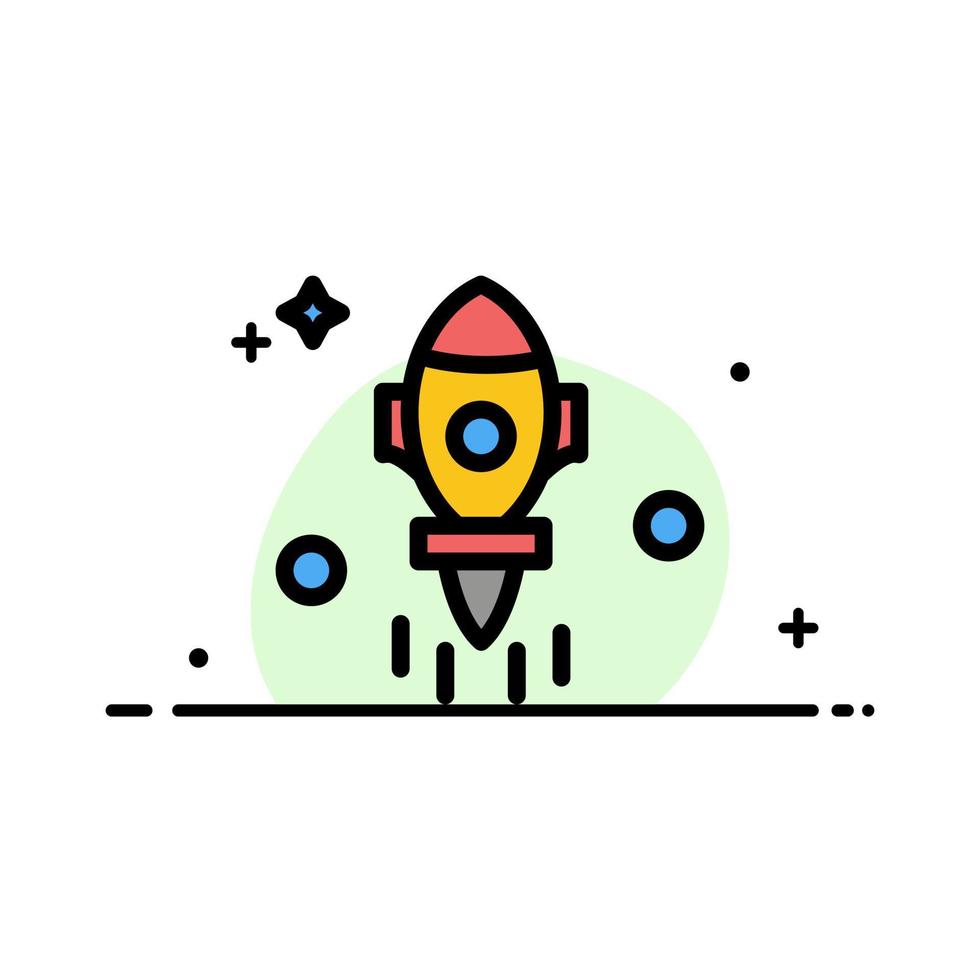 Astronomy Rocket Space Fly  Business Flat Line Filled Icon Vector Banner Template