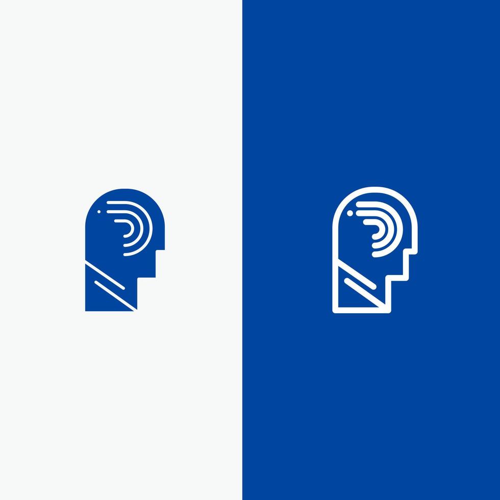 Access Human Manipulate Mind Switch Line and Glyph Solid icon Blue banner Line and Glyph Solid icon Blue banner vector