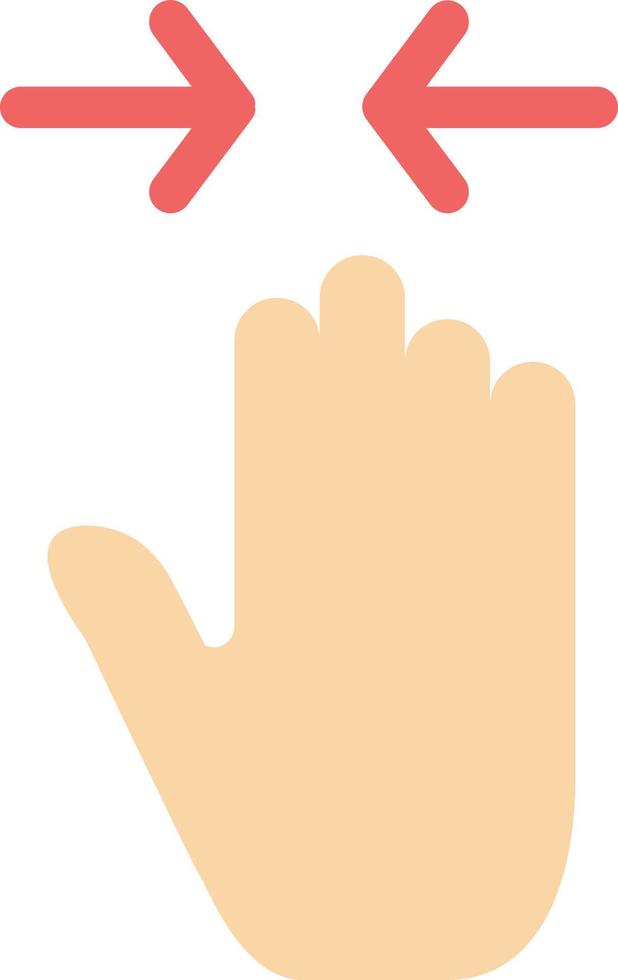 Hand Gesture Pinch Arrow zoom in  Flat Color Icon Vector icon banner Template