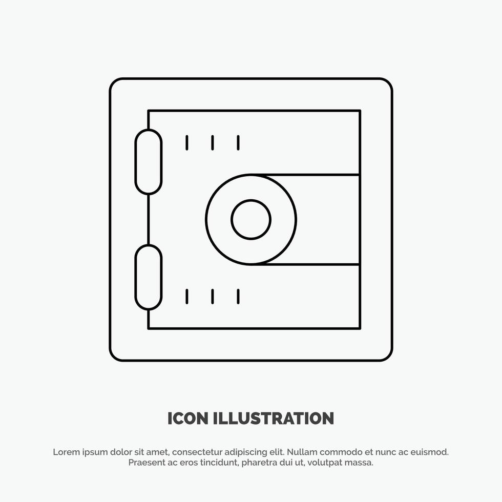 Locker Lock Motivation Line Icon Vector