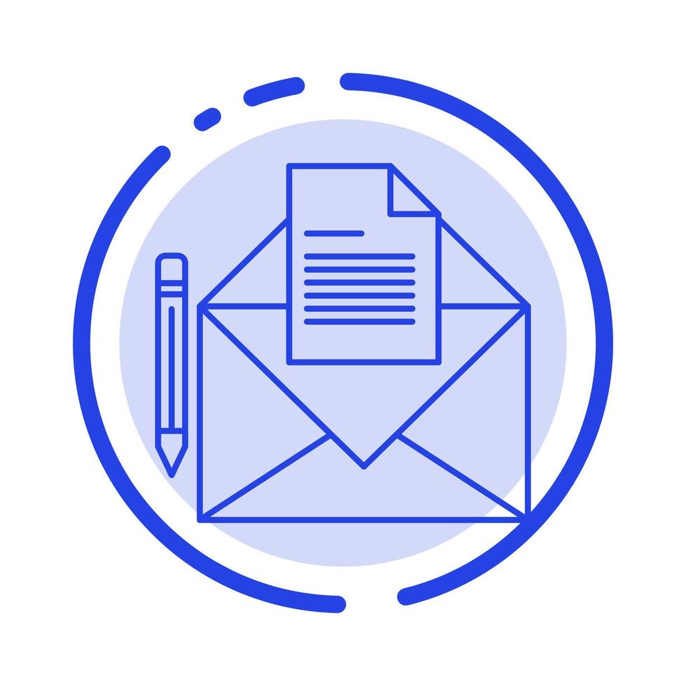 Mail Message Fax Letter Blue Dotted Line Line Icon vector