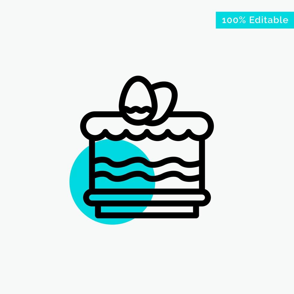 Crack Easter Eat Egg turquoise highlight circle point Vector icon