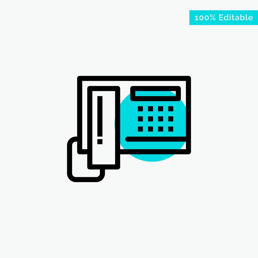 Telephone Phone Cell Hardware turquoise highlight circle point Vector icon
