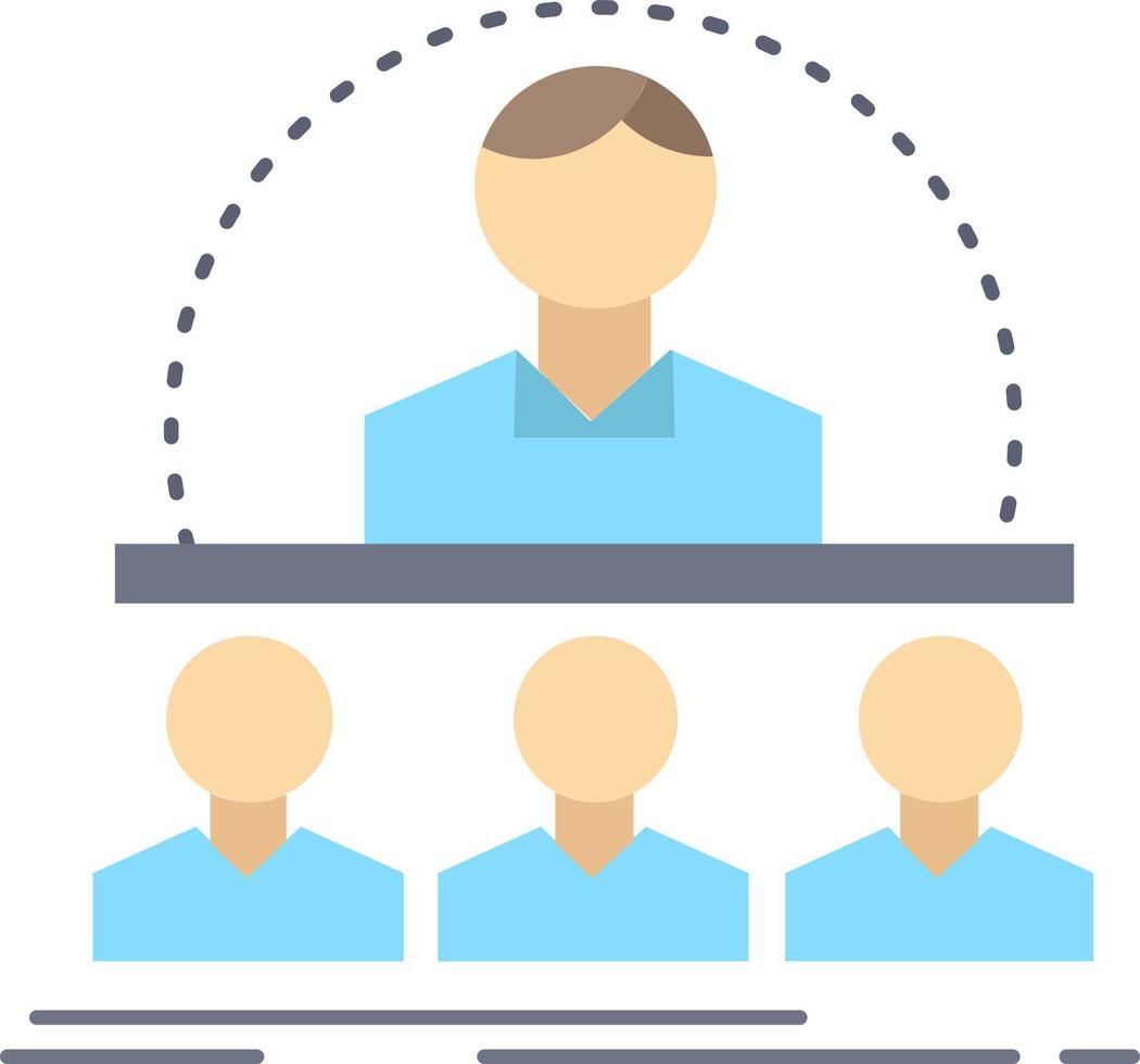 Business coach course instructor mentor Flat Color Icon Vector