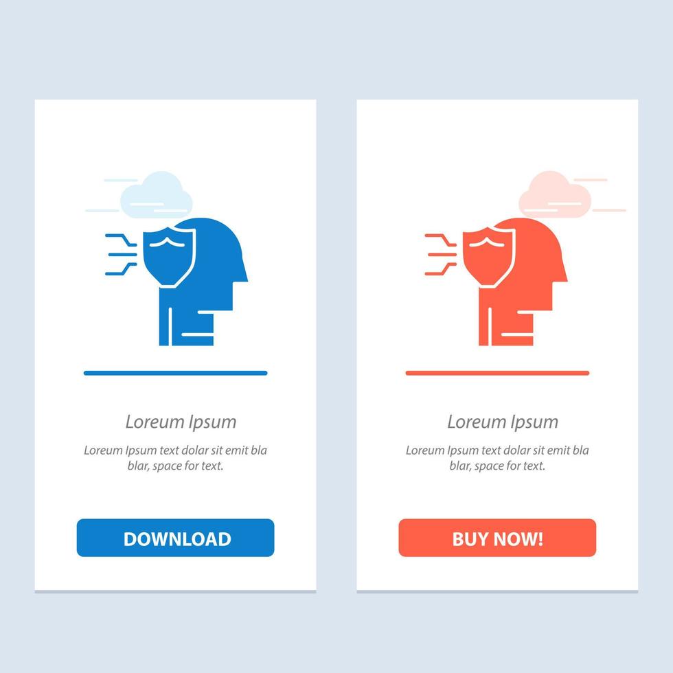 Personal Protection Security Shield  Blue and Red Download and Buy Now web Widget Card Template vector