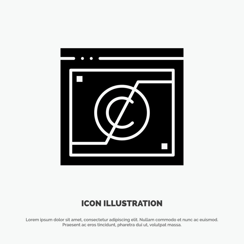 Business Copyright Digital Domain Law solid Glyph Icon vector