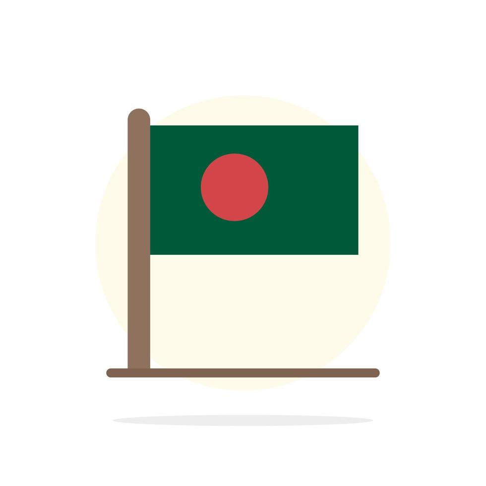 Asian Bangla Bangladesh Country Flag Abstract Circle Background Flat color Icon vector