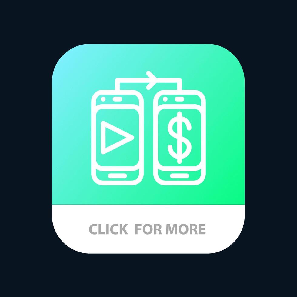 Mobile Dollar Money Mobile App Button Android and IOS Line Version vector