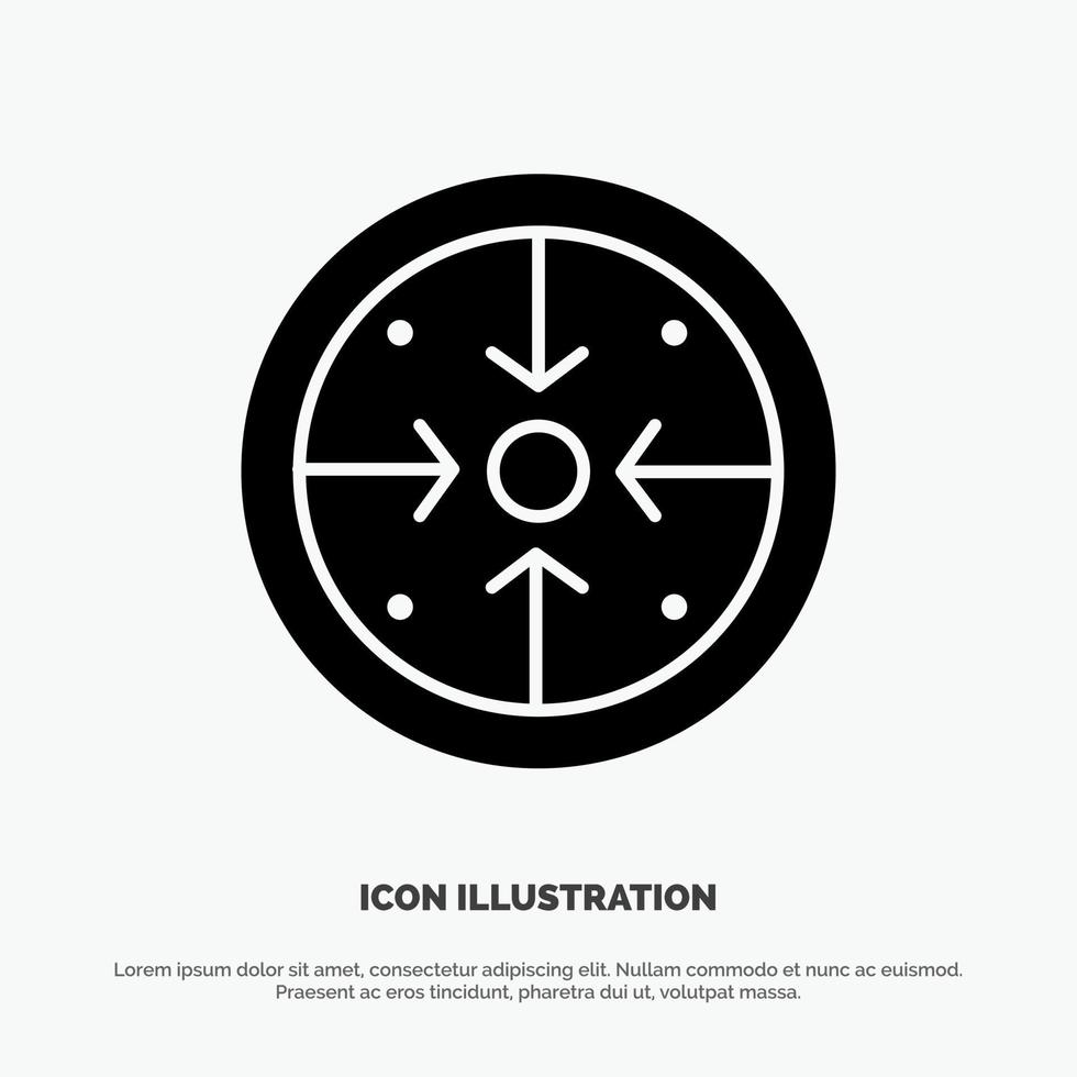 Stages Goals Implementation Operation Process solid Glyph Icon vector