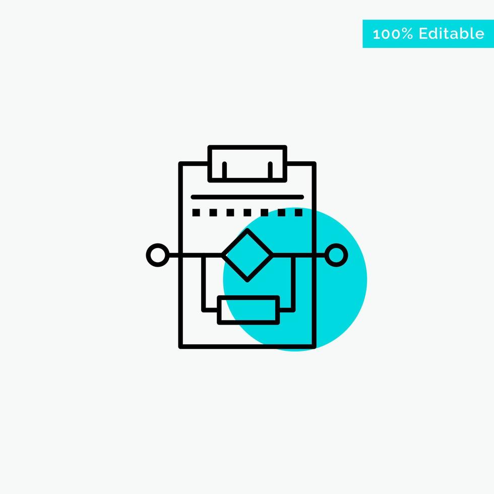 Workflow Network Process Settings turquoise highlight circle point Vector icon