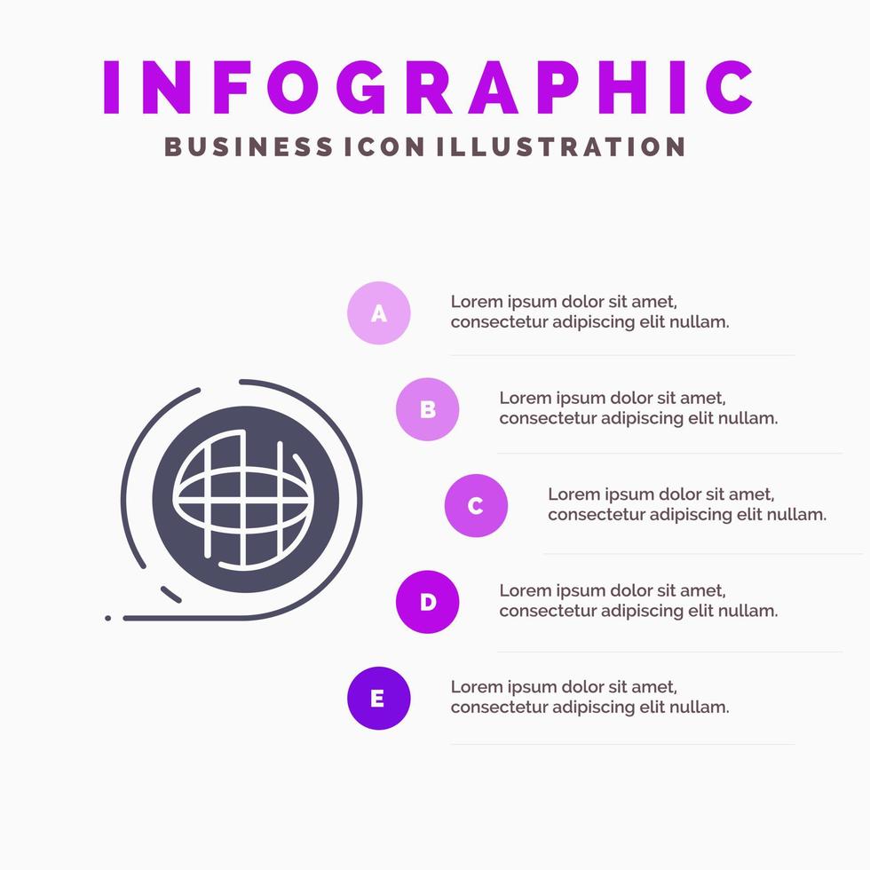 Earth Environment Planet Shaping Terra Solid Icon Infographics 5 Steps Presentation Background vector