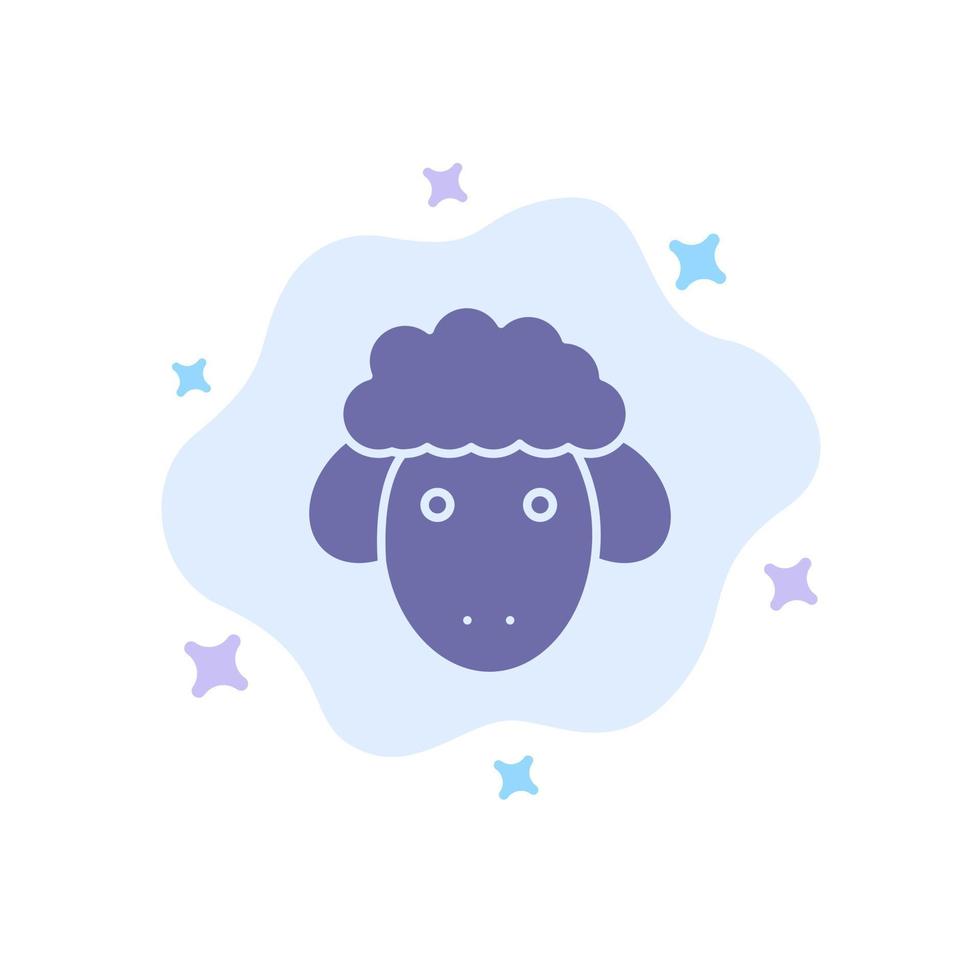 Easter Lamb Sheep Spring Blue Icon on Abstract Cloud Background vector