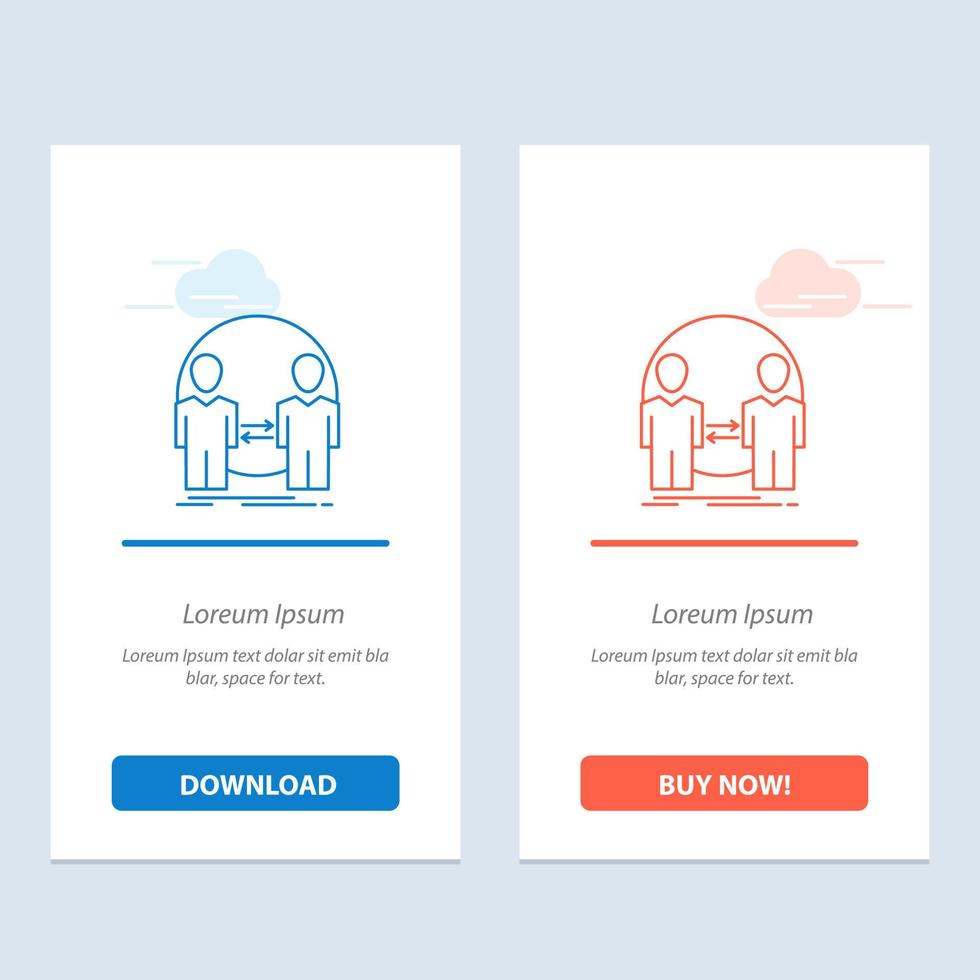 Man Clone User Identity Duplicate  Blue and Red Download and Buy Now web Widget Card Template vector