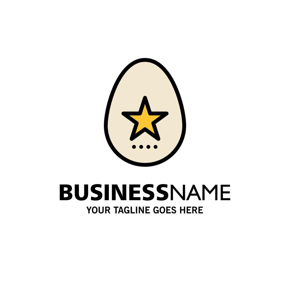 Egg Easter Holiday Spring Business Logo Template Flat Color vector