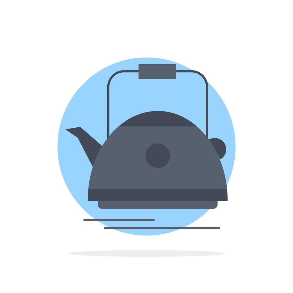 Tea kettle teapot camping pot Flat Color Icon Vector